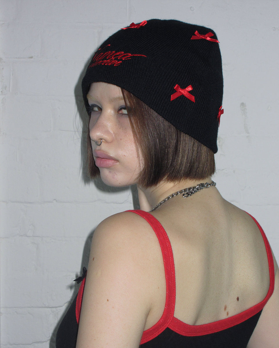 FORBIDDEN RIBBON BEANIE BLACK