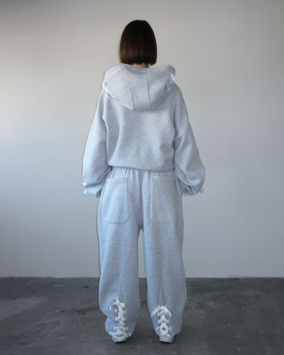 FORBIDDEN ZIP HOODIE GREY MARL