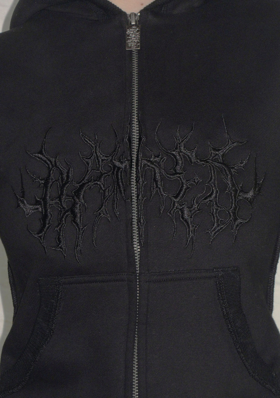 Ghost Embroidered Fitted Zip Hoodie Black – NAMED COLLECTIVE®