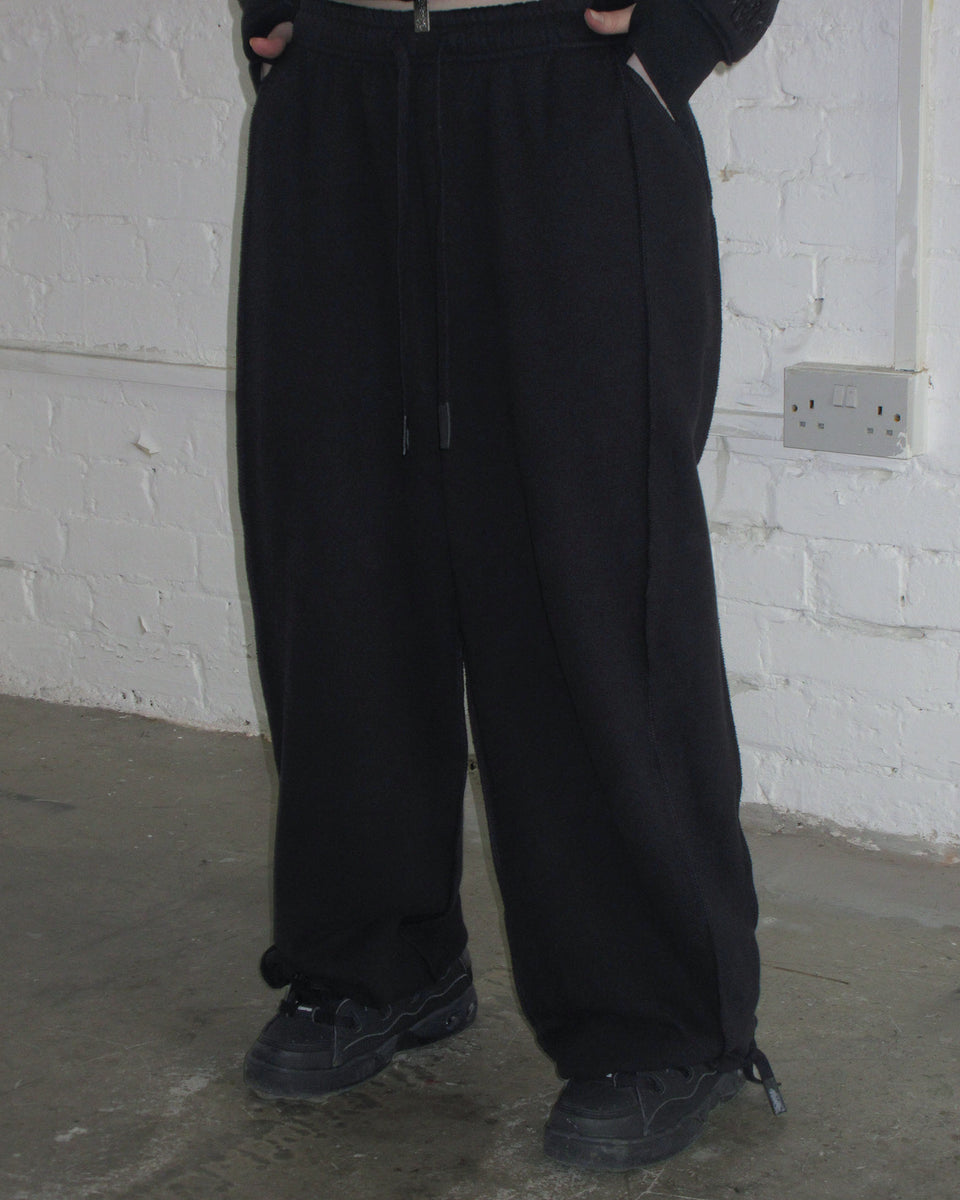 GHOST EMBROIDERED OVERSIZED SWEATPANTS BLACK