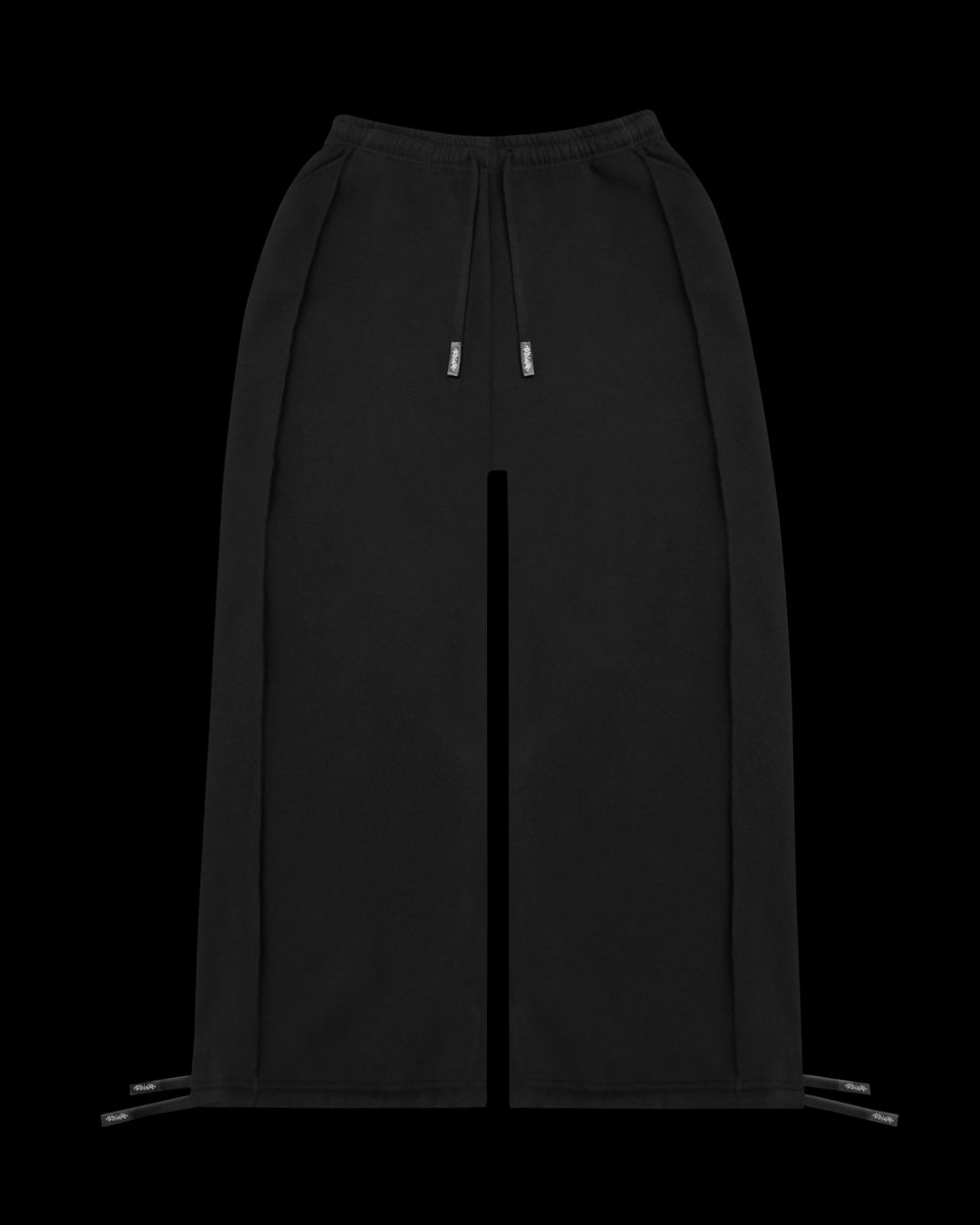 GHOST EMBROIDERED OVERSIZED SWEATPANTS BLACK