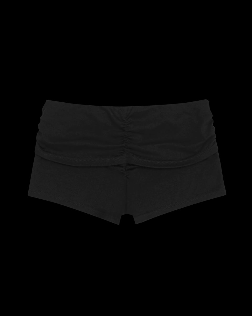 GHOST RUCHED HOTPANT SHORTS BLACK