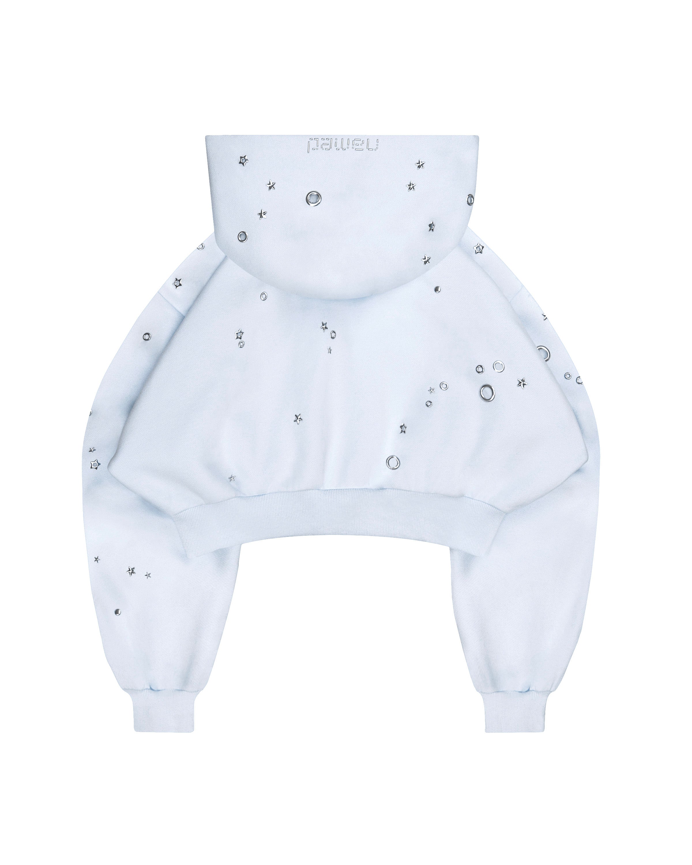 Glitch Eyelet Crop Zip Hoodie Baby Blue – NAMED COLLECTIVE®