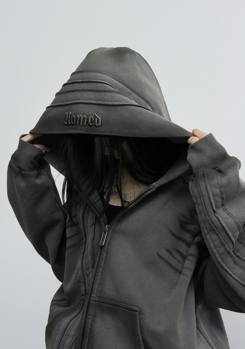 GRIME ZIP HOODIE WASHED SLATE