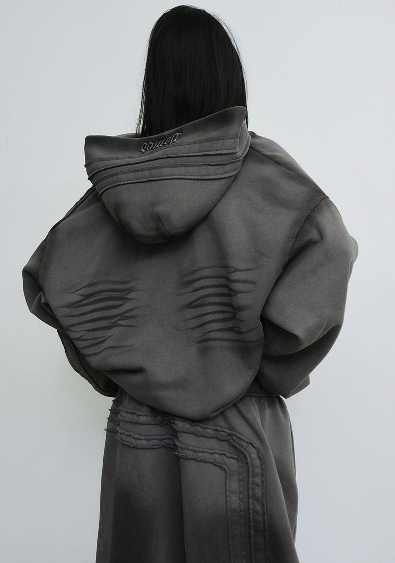 GRIME ZIP HOODIE WASHED SLATE