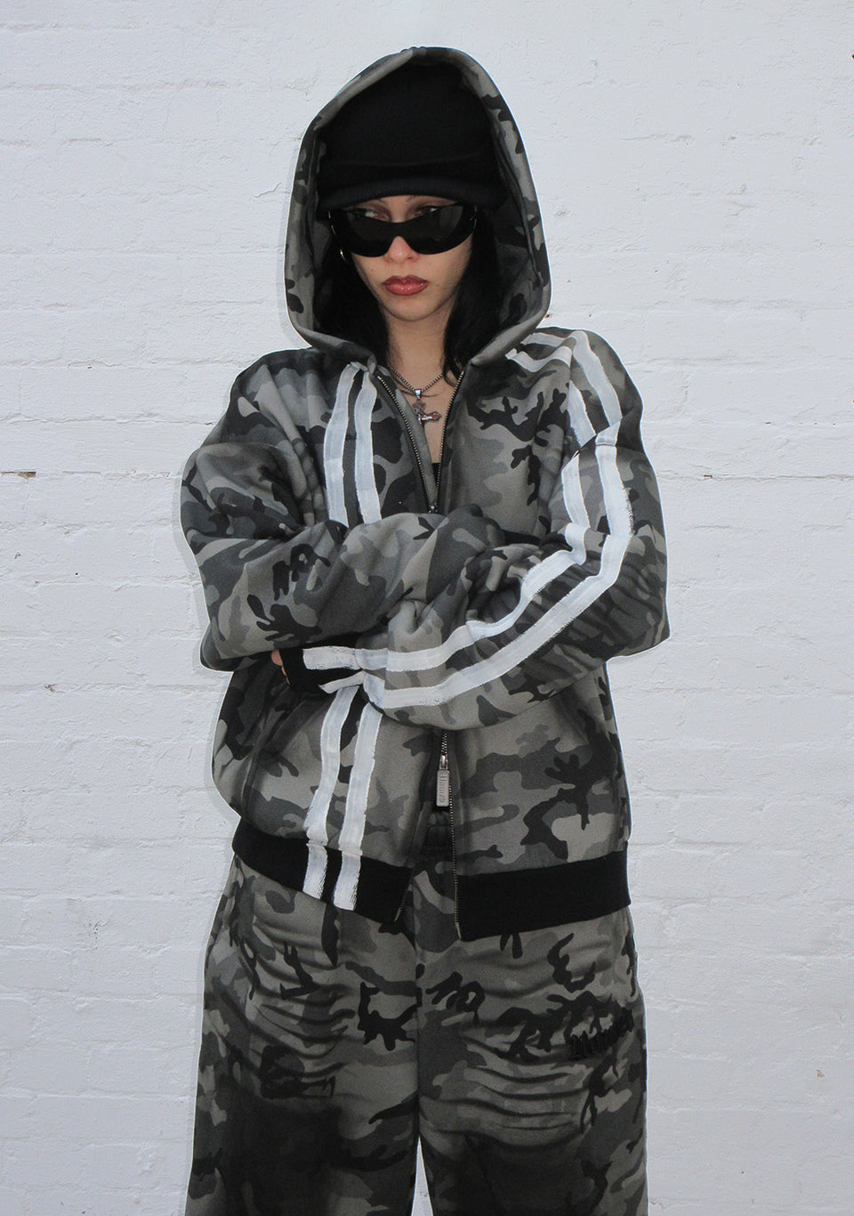 GRIME ZIP HOODIE GREY CAMO