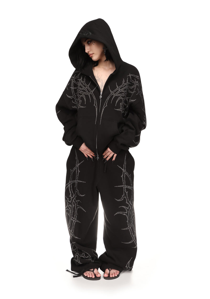 HAUNT STUDDED OVERSIZED SWEATPANTS BLACK