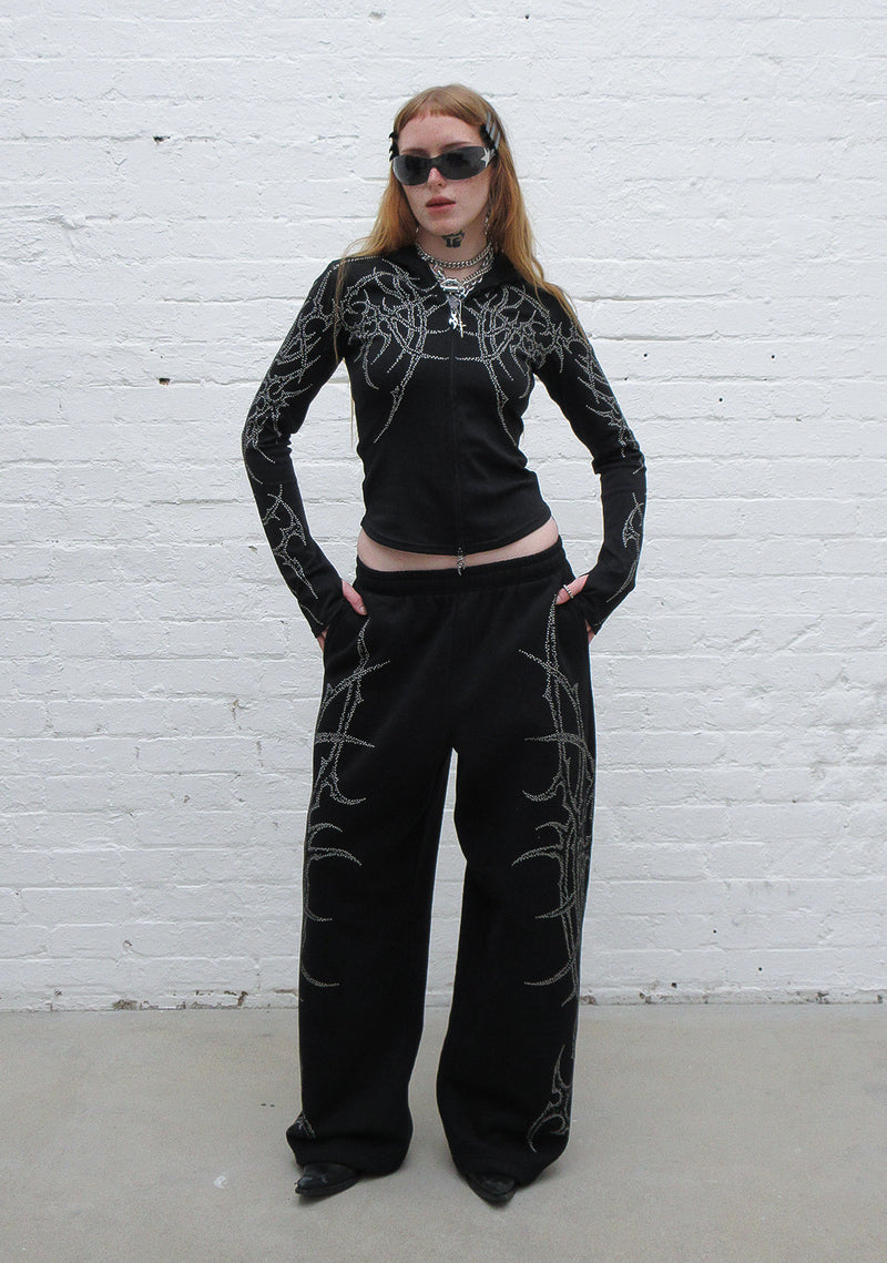 HAUNT STUDDED OVERSIZED SWEATPANTS BLACK