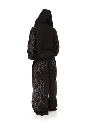 HAUNT STUDDED OVERSIZED SWEATPANTS BLACK