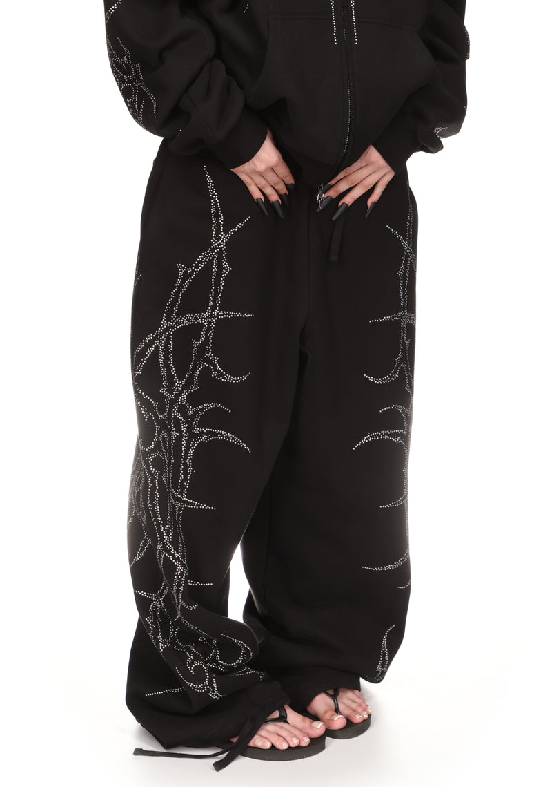 HAUNT STUDDED OVERSIZED SWEATPANTS BLACK