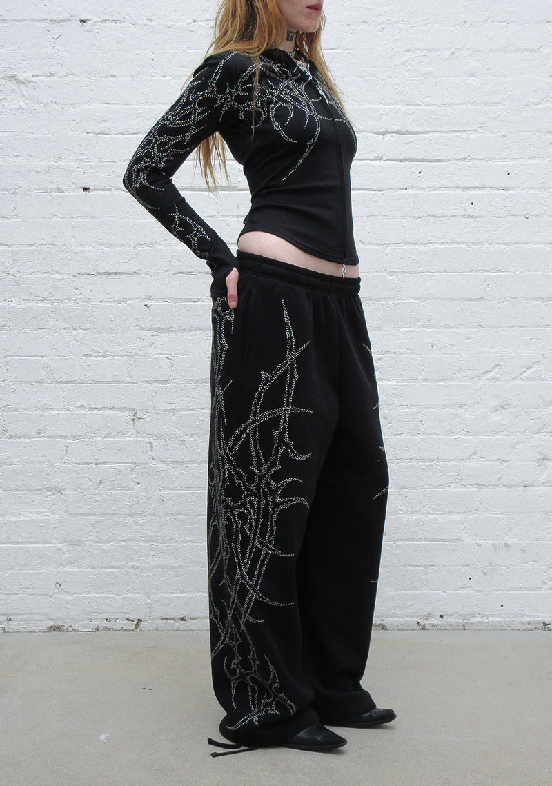 HAUNT STUDDED OVERSIZED SWEATPANTS BLACK