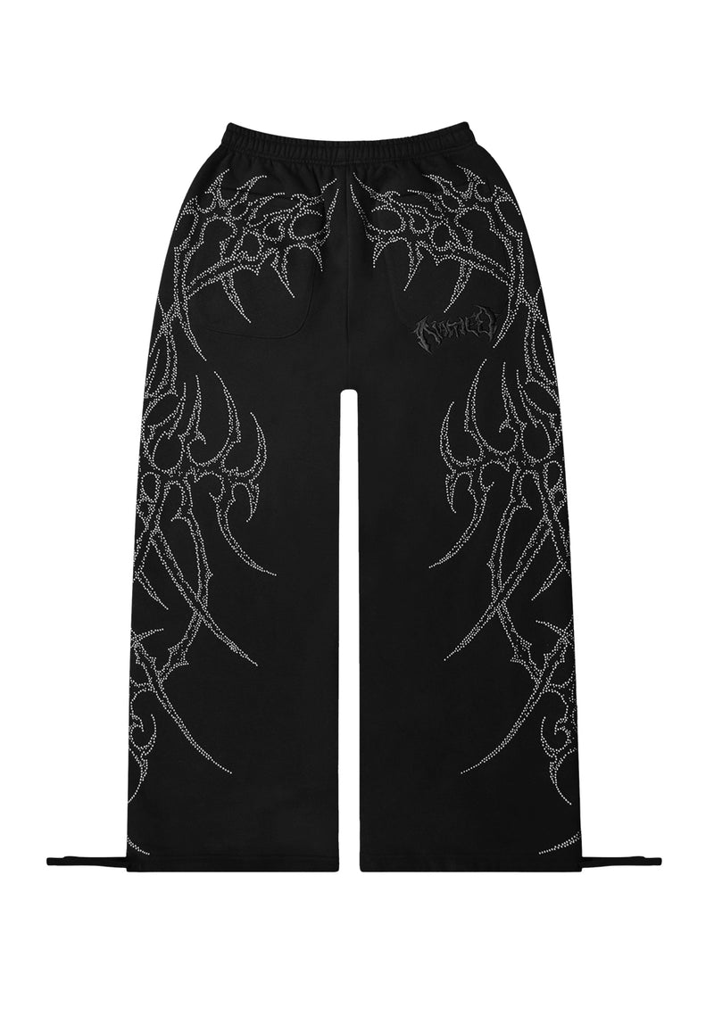 HAUNT STUDDED OVERSIZED SWEATPANTS BLACK