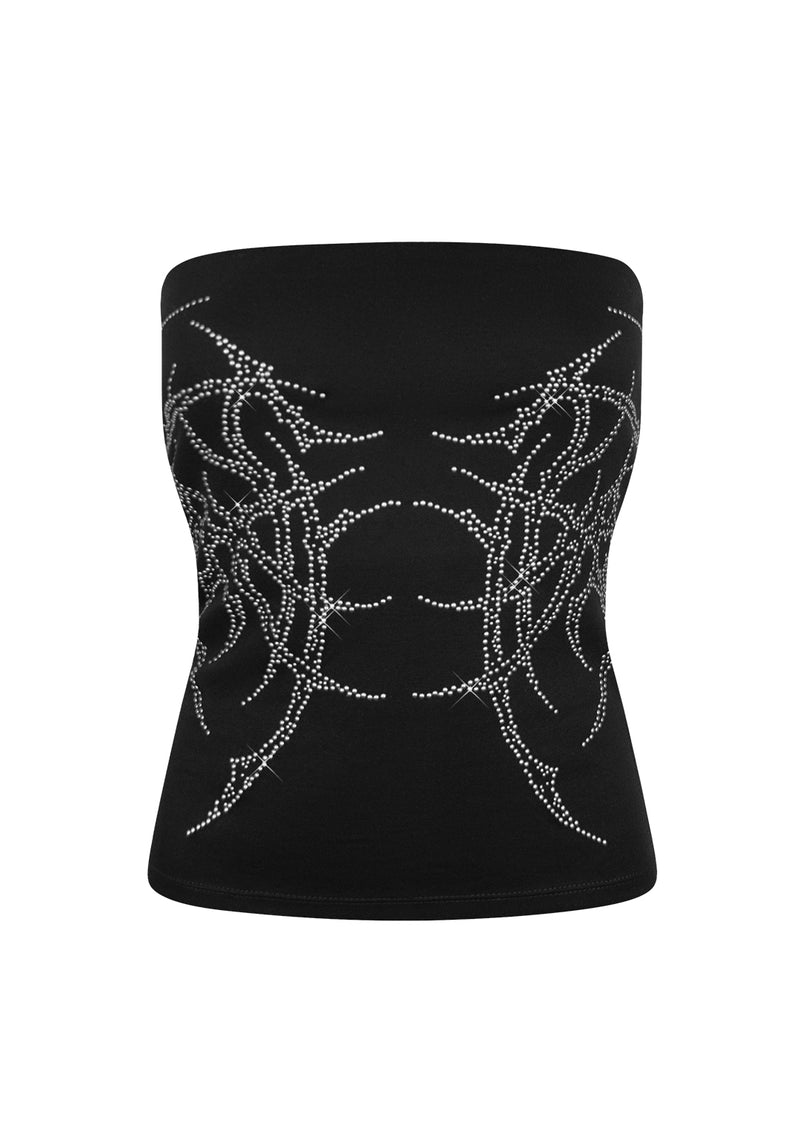 HAUNT STUDDED TUBE TOP BLACK