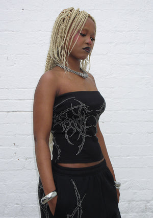 HAUNT STUDDED TUBE TOP BLACK