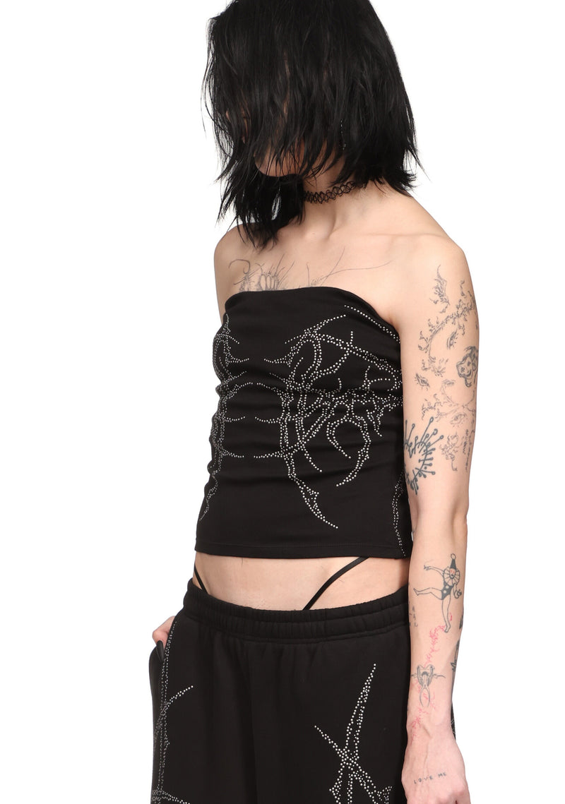 HAUNT STUDDED TUBE TOP BLACK