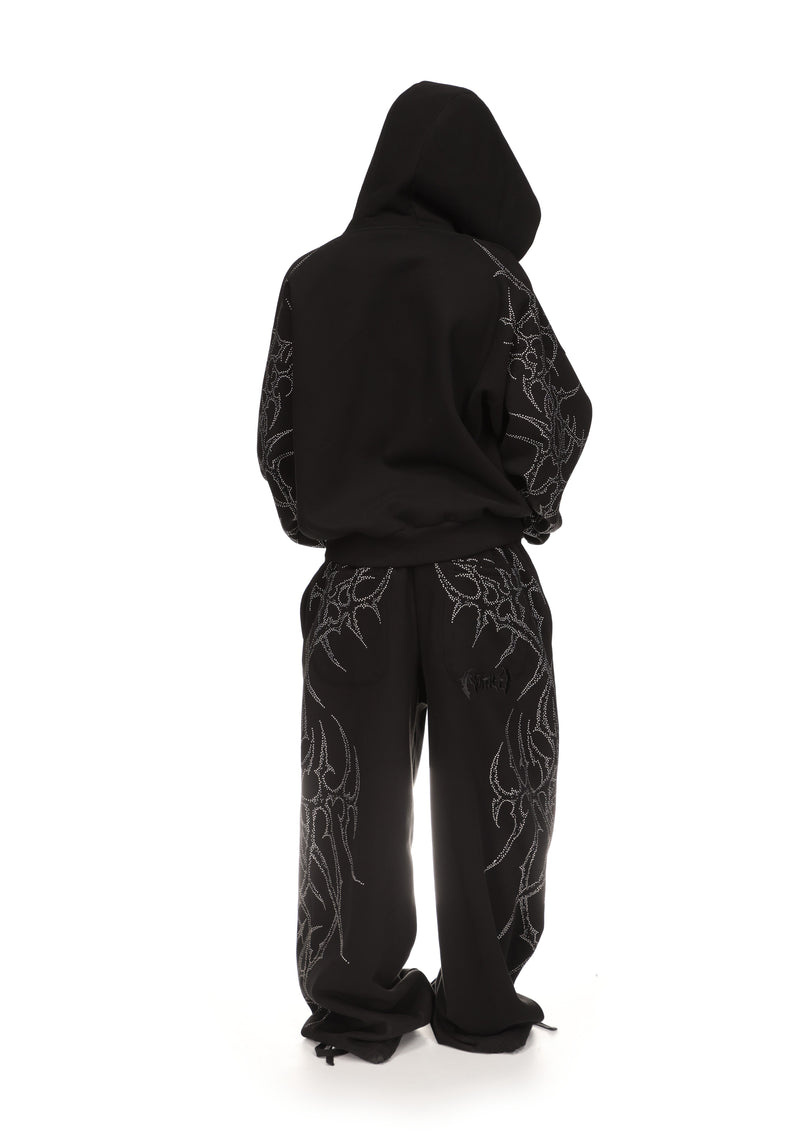 HAUNT STUDDED ZIP HOODIE BLACK