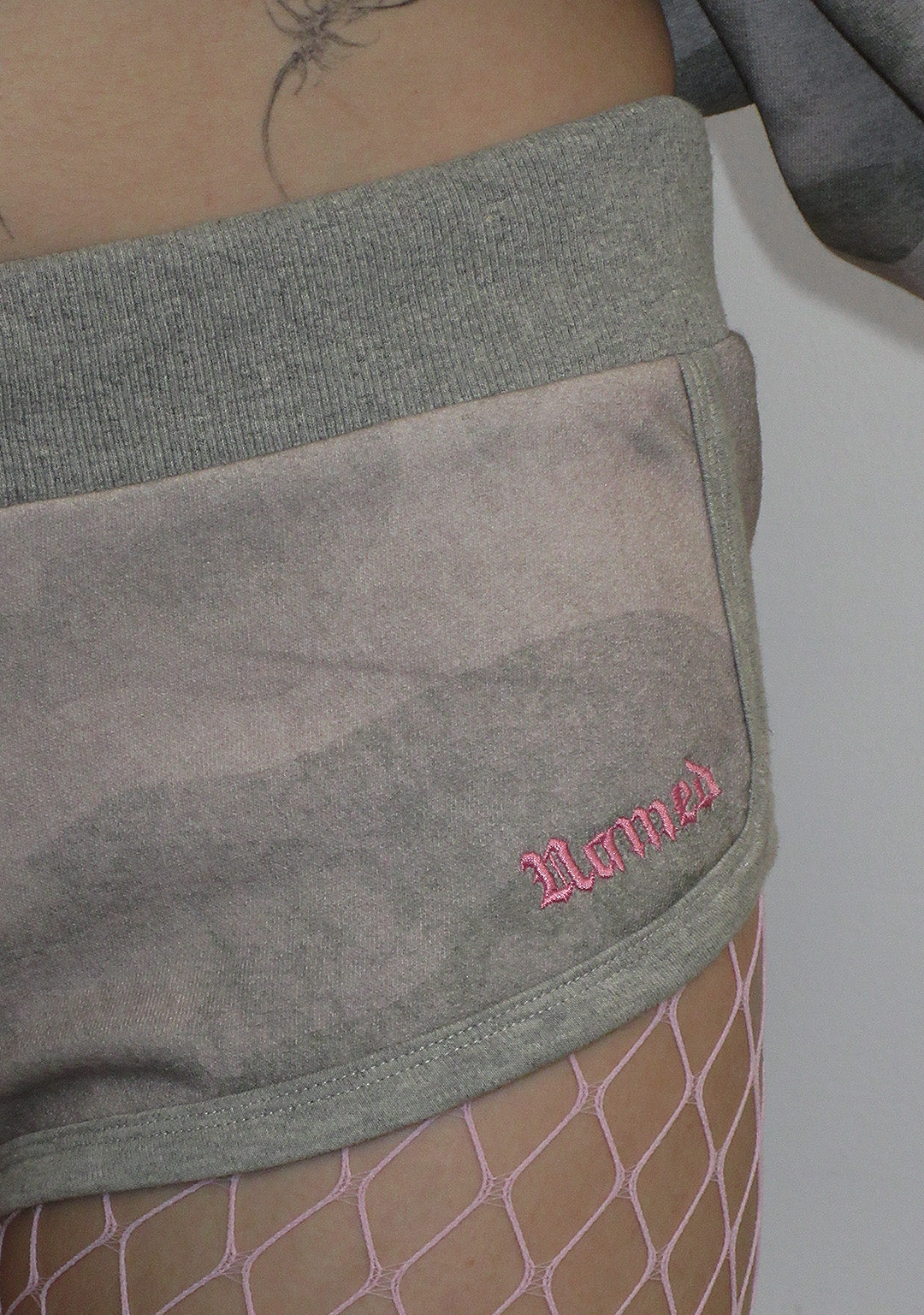 HELL'S FAVORITE RHINESTONE MICRO RACER SHORTS CAMO