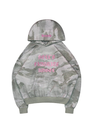 HELL'S FAVORITE RHINESTONE PULLOVER HOODIE CAMO