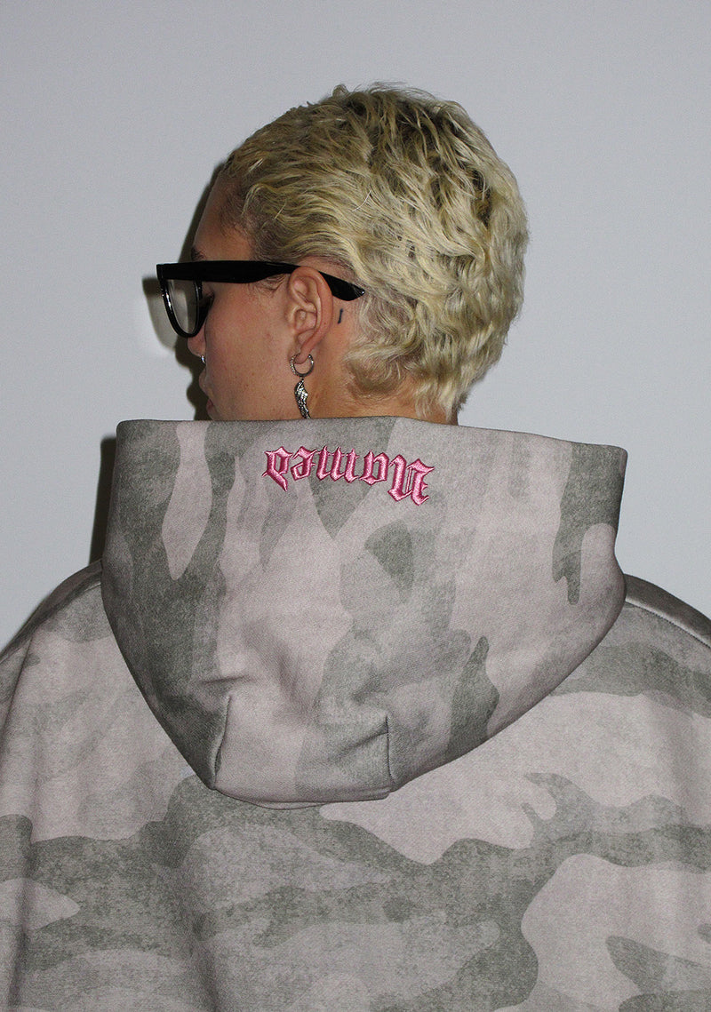 HELL'S FAVORITE RHINESTONE PULLOVER HOODIE CAMO