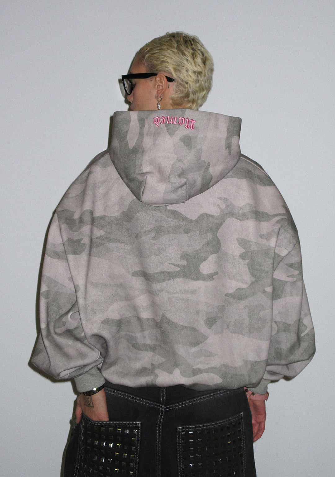 HELL'S FAVORITE RHINESTONE PULLOVER HOODIE CAMO