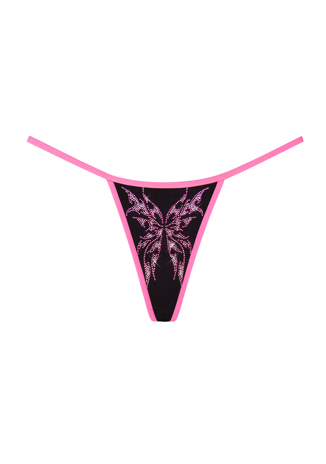 IDOL RHINESTONE THONG BLACK