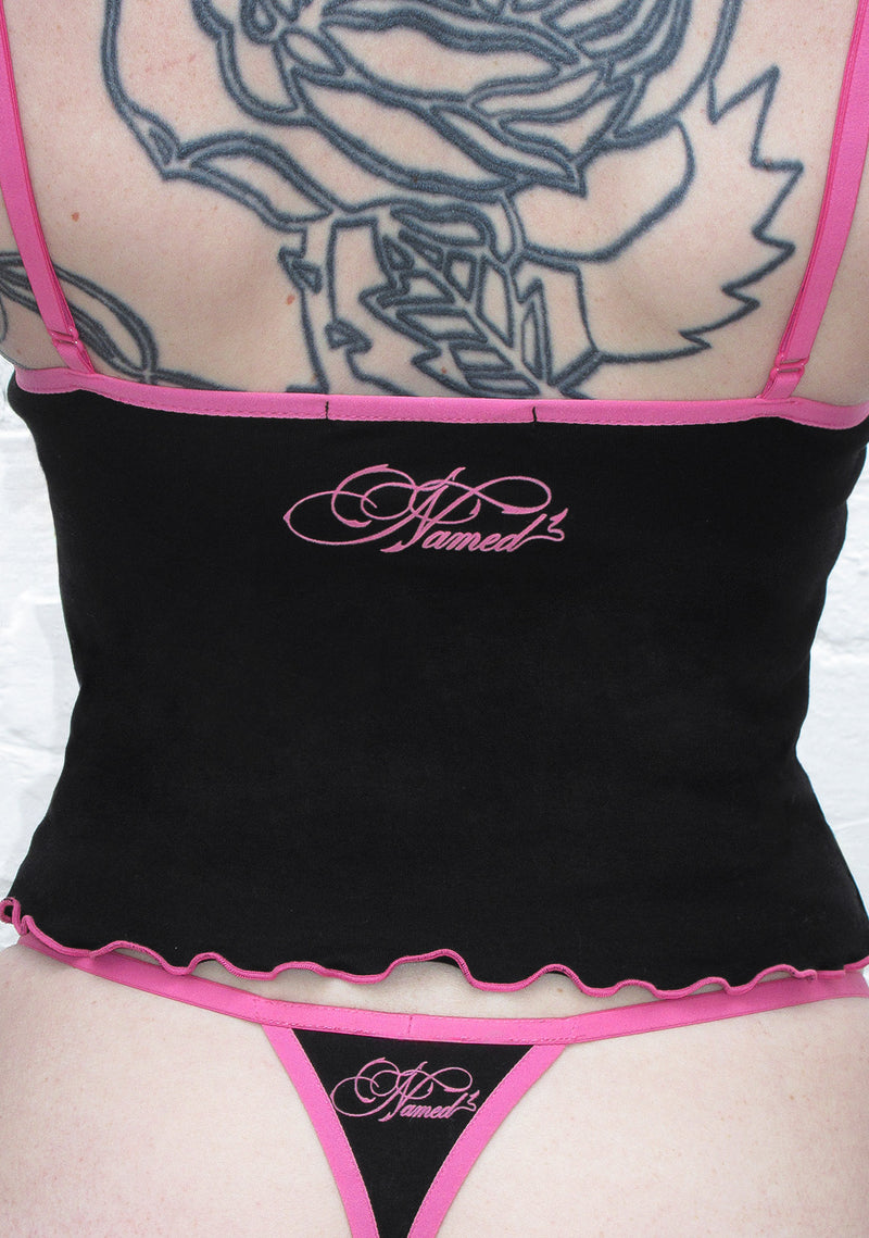 IDOL RHINESTONE THONG BLACK