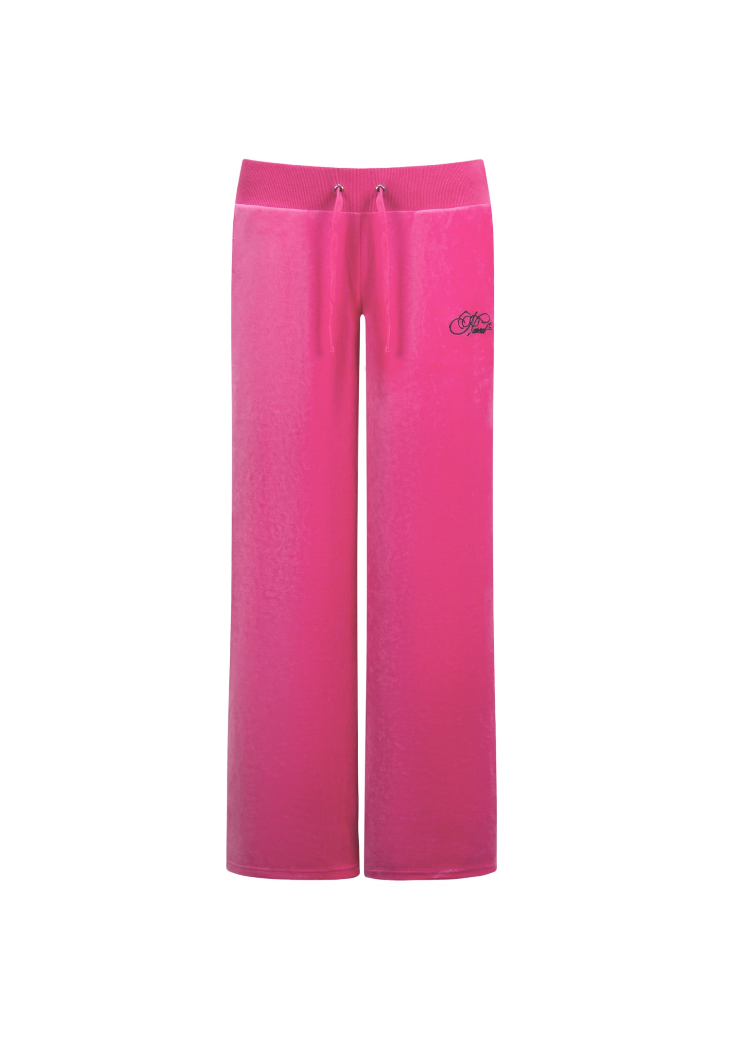 IDOL RHINESTONE VELOUR SWEATPANTS HOT PINK