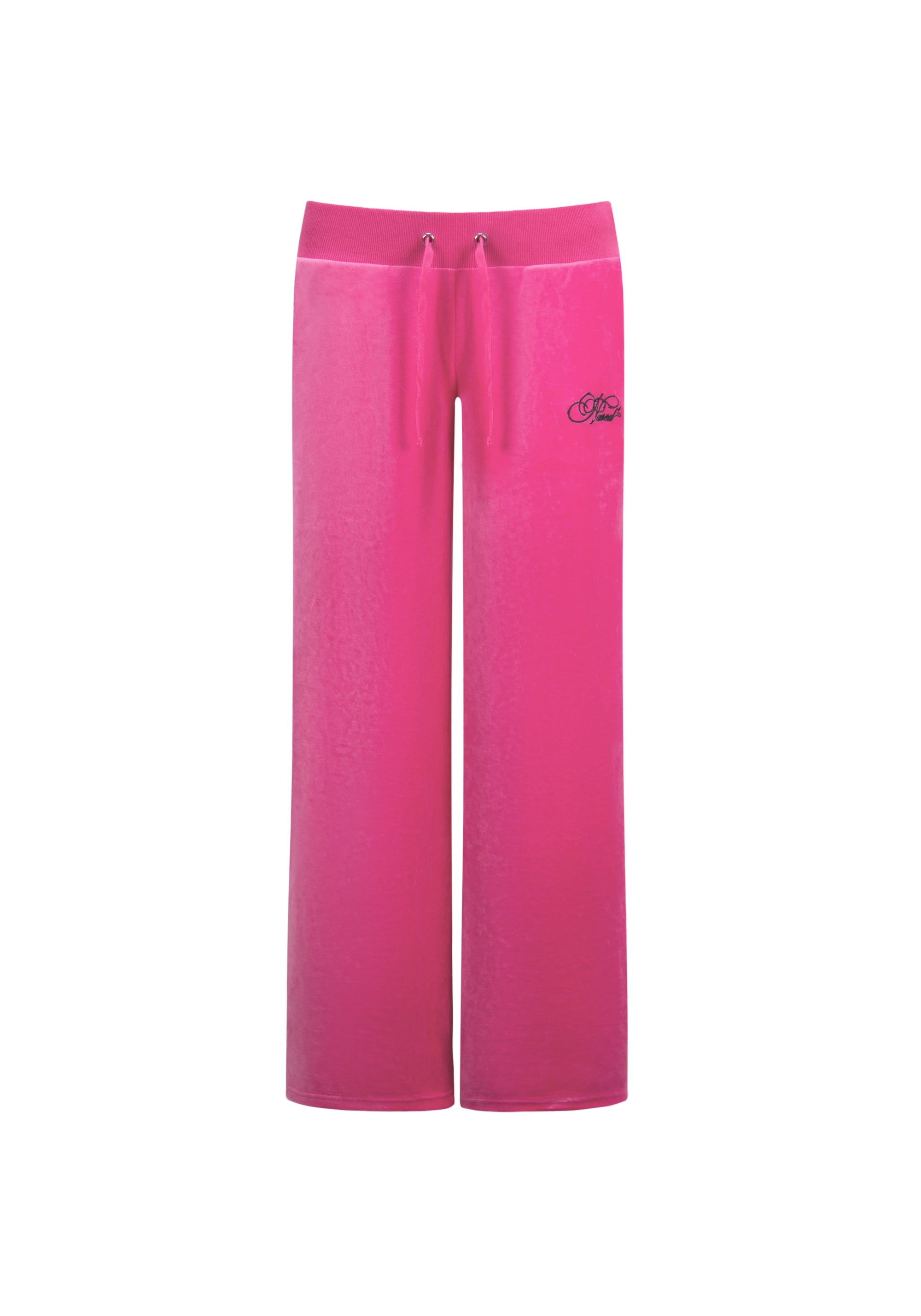 IDOL RHINESTONE VELOUR SWEATPANTS HOT PINK