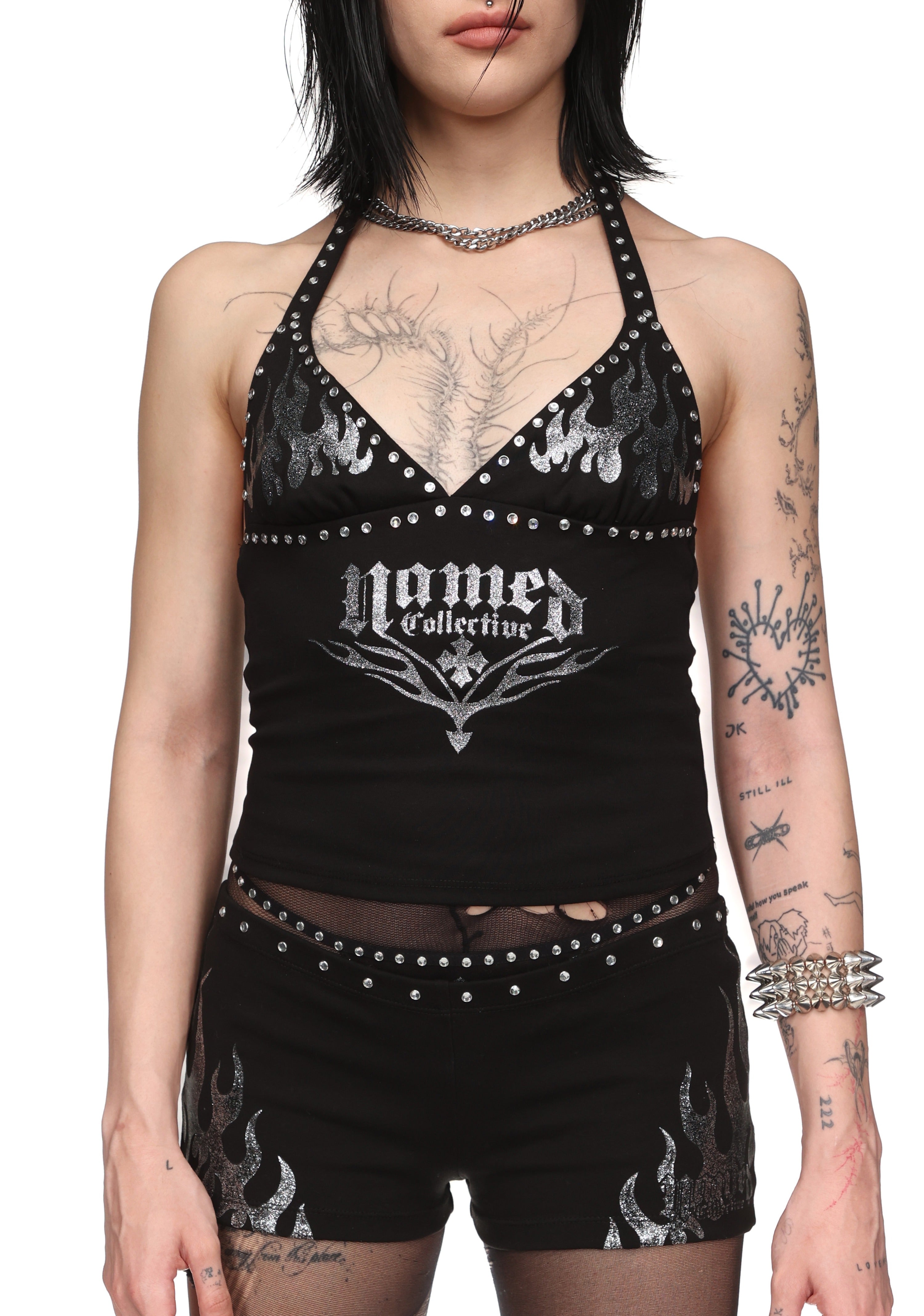 Ignite Rhinestone Halterneck Cami Top Black – NAMED COLLECTIVE®