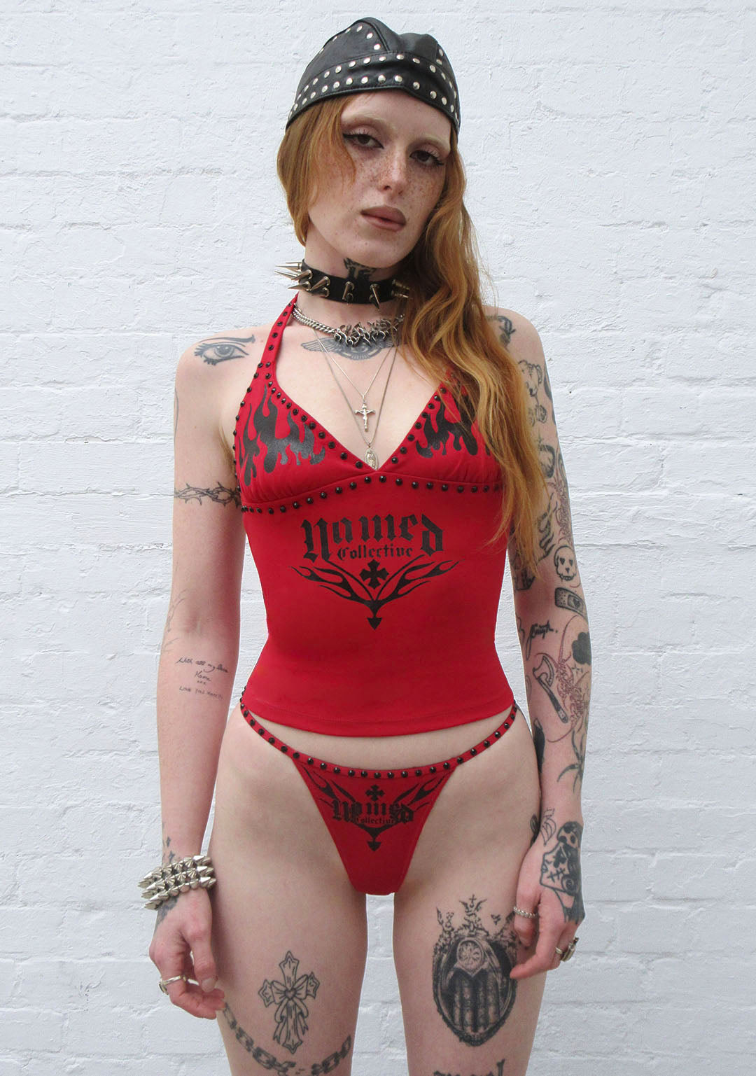 IGNITE RHINESTONE THONG RED