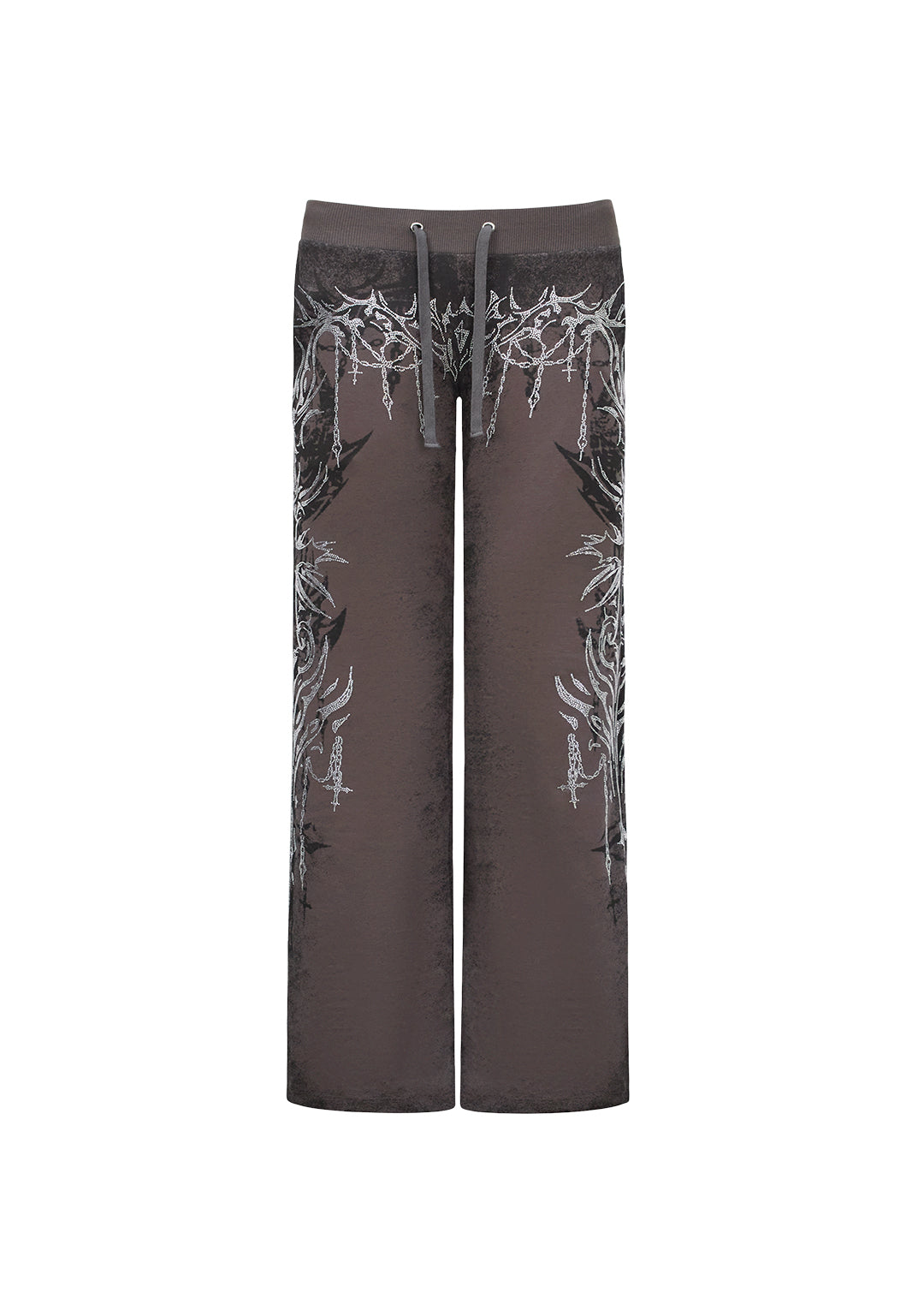 INFATUATION RHINESTONE BOOTCUT SWEATPANTS DEEP GREY