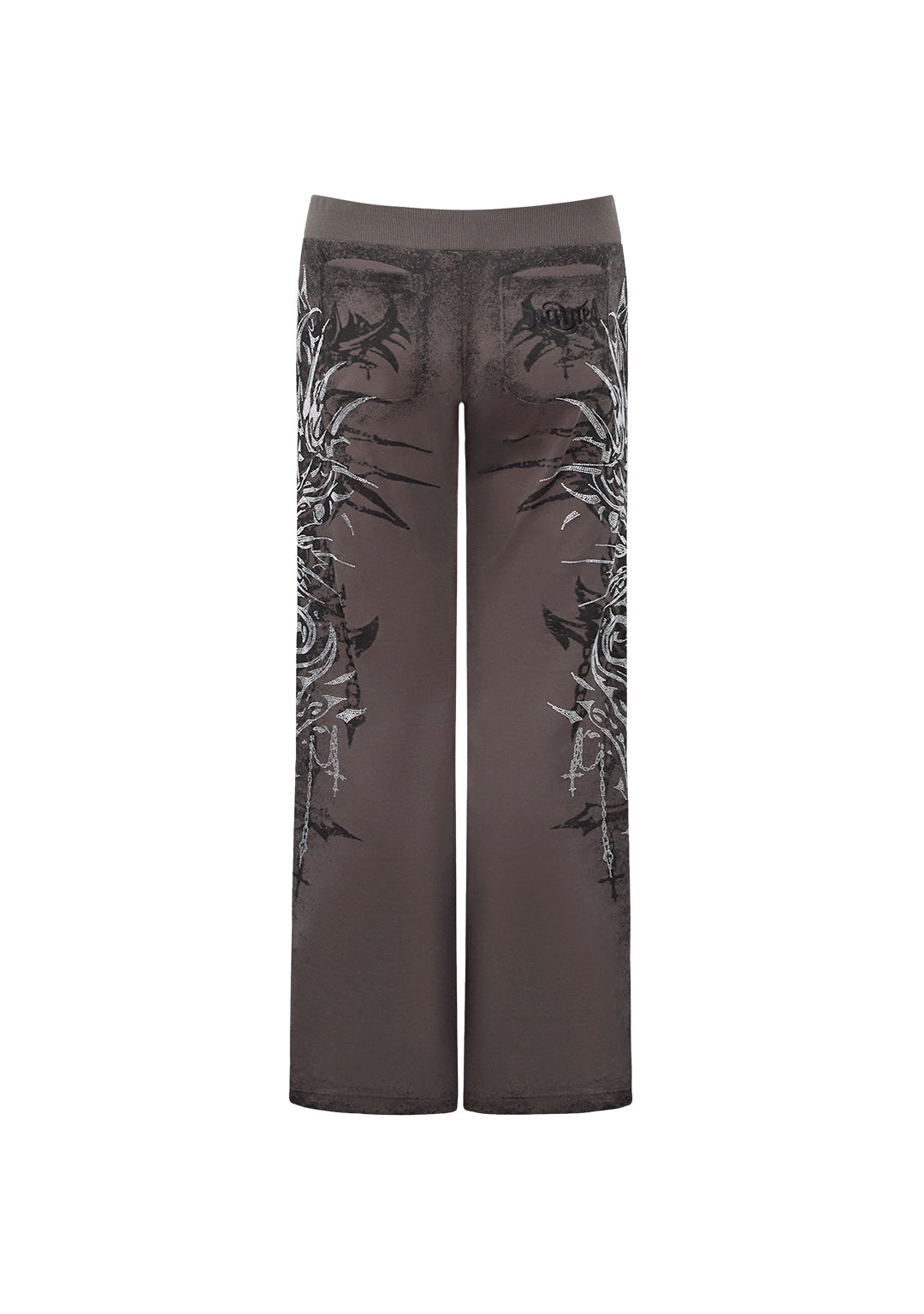 INFATUATION RHINESTONE BOOTCUT SWEATPANTS DEEP GREY