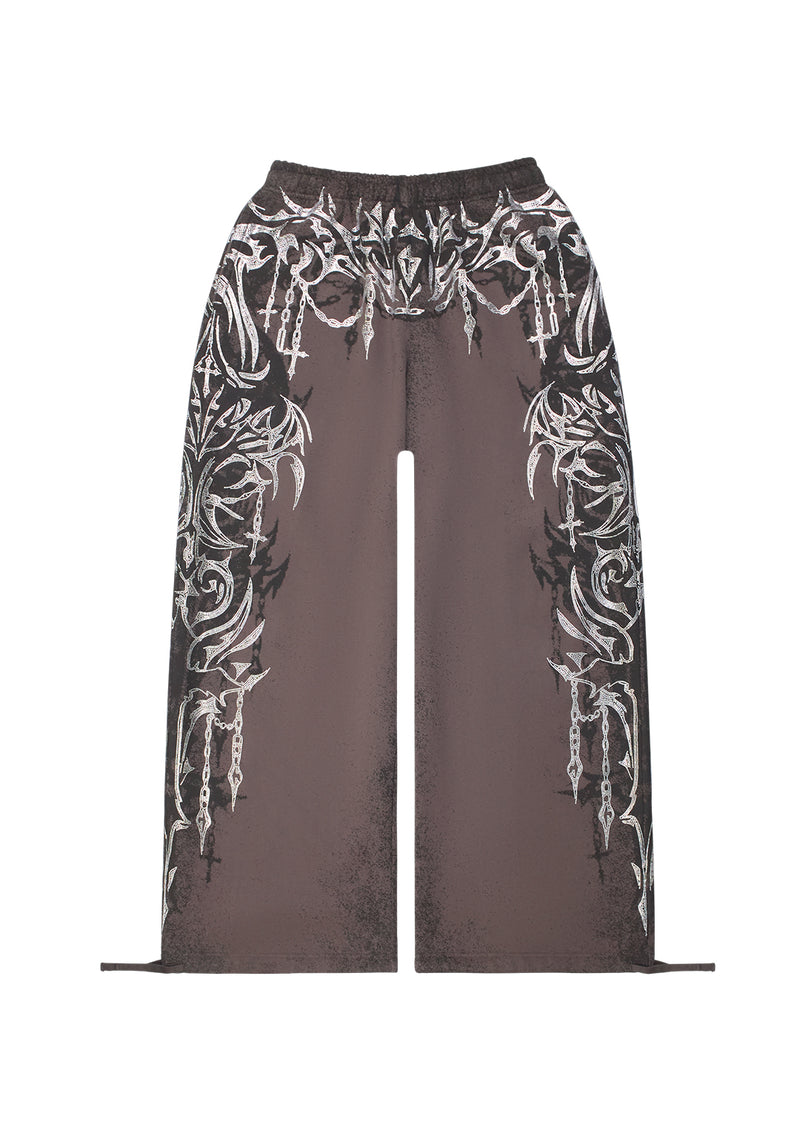 INFATUATION RHINESTONE OVERSIZED SWEATPANTS DEEP GREY