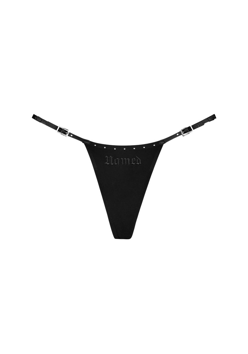 INSTINCT BUCKLE THONG BLACK