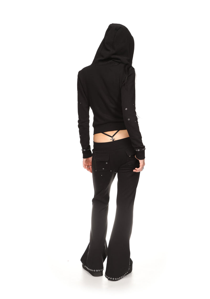 KNIGHT STUDDED FITTED PANTS BLACK