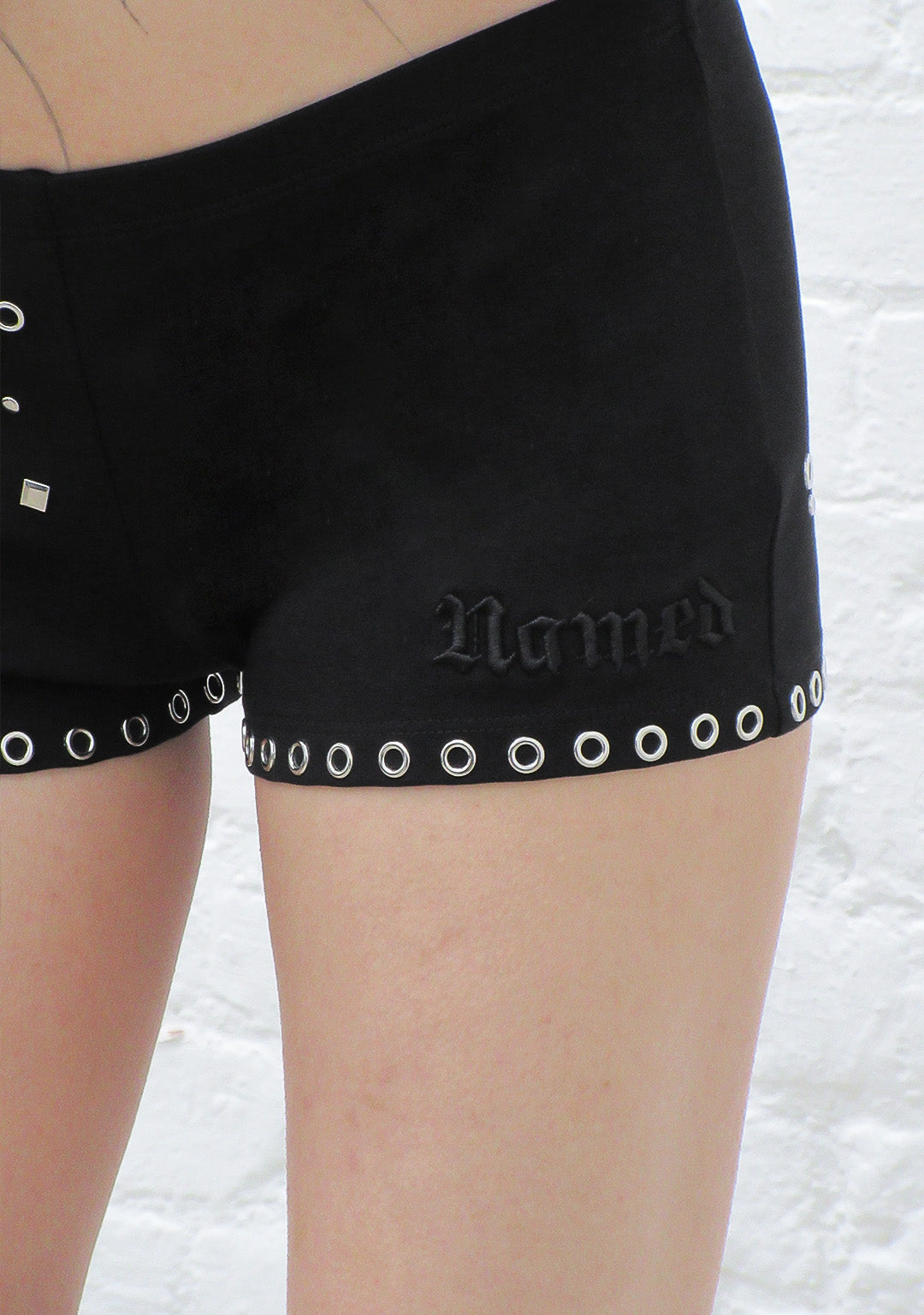 KNIGHT STUDDED MICRO HOTPANT SHORTS BLACK