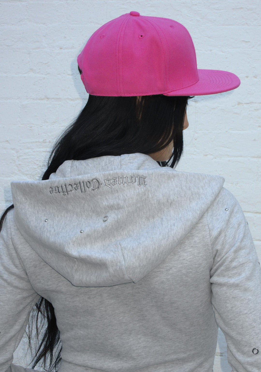 KNIGHT STUDDED FITTED HOODIE GREY MARL