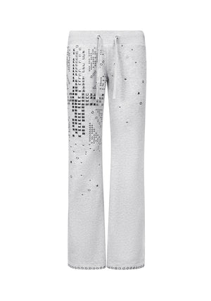 KNIGHT STUDDED FITTED PANTS GREY MARL