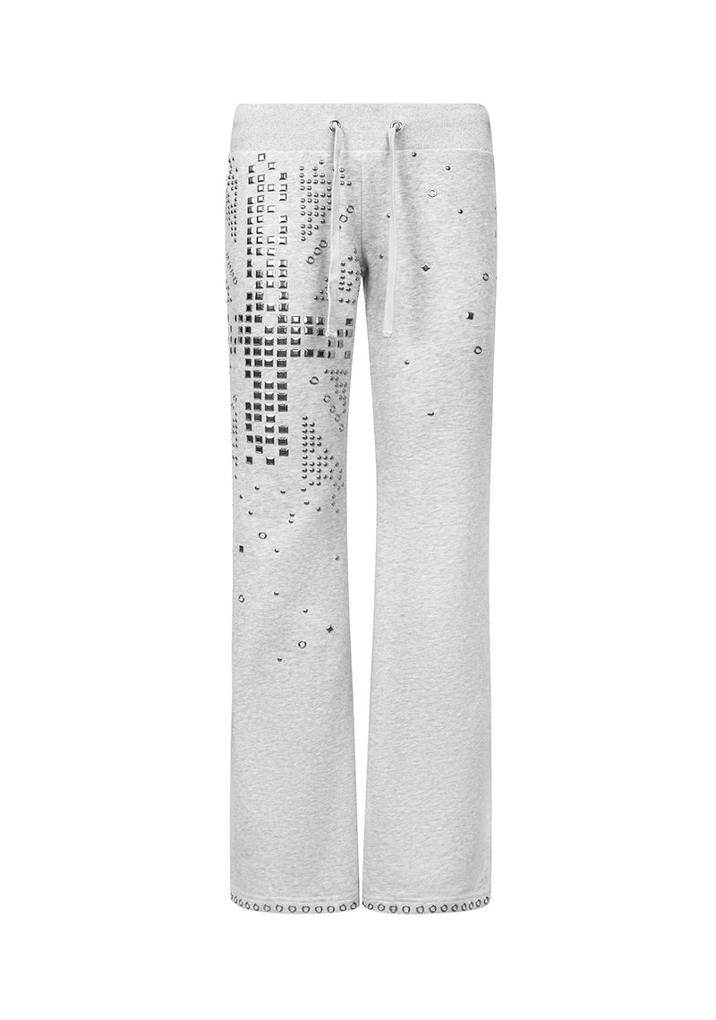 KNIGHT STUDDED FITTED PANTS GREY MARL