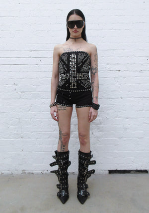 KNIGHT STUDDED TUBE TOP BLACK