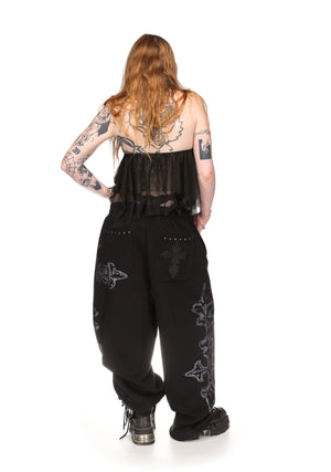 LOVEBITE SHEER MESH HALTERNECK CAMI TOP BLACK