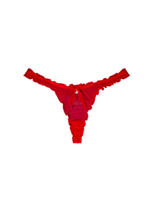 LOVEBITE SHEER MESH SCRUNCH THONG RED