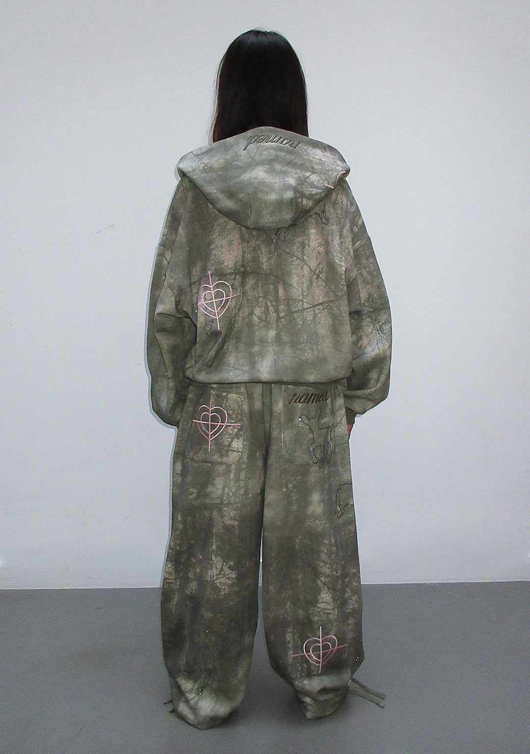 LOVESTRUCK RHINESTONE ZIP HOODIE CAMO