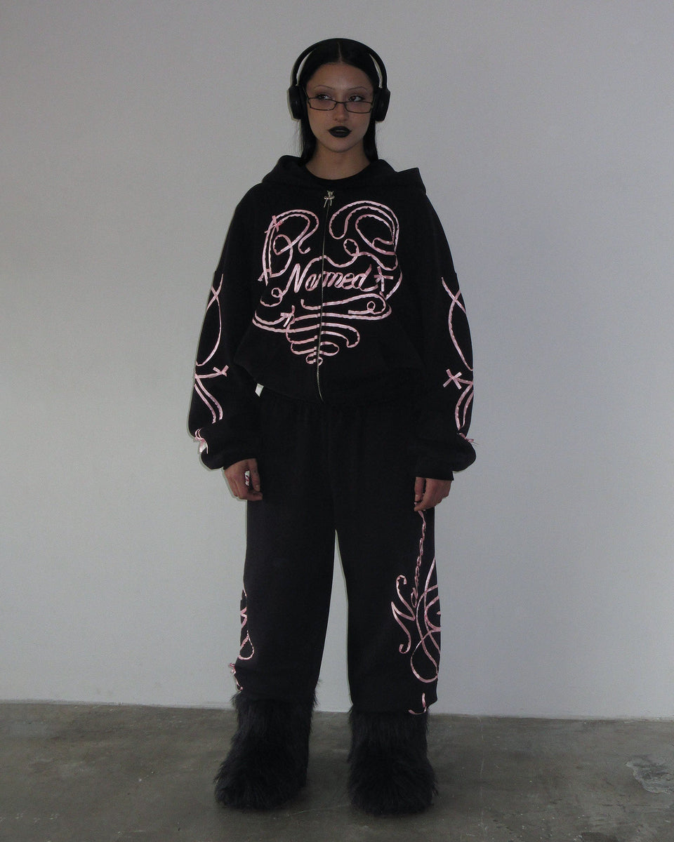 LUST RIBBON SWEATPANTS BLACK