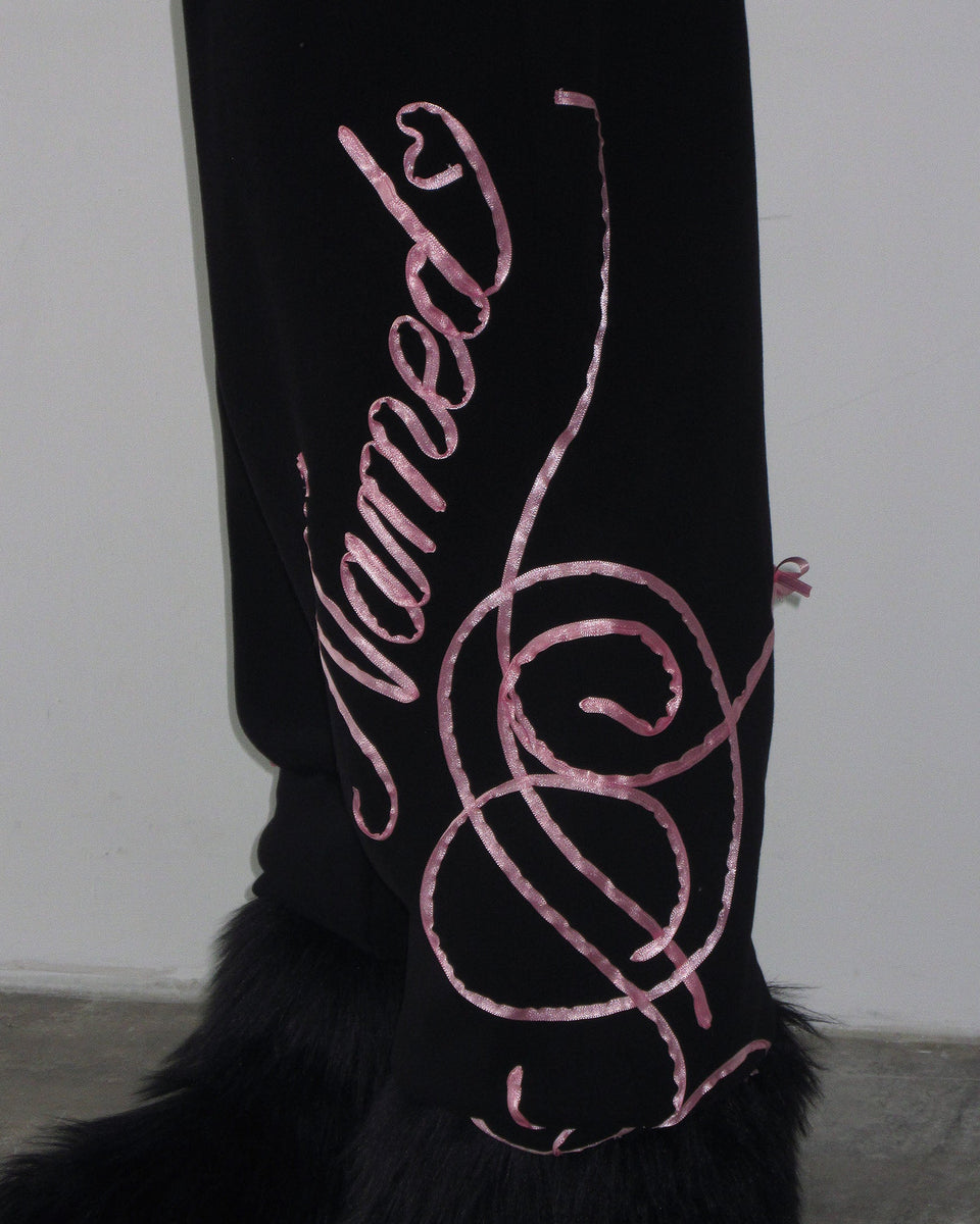 LUST RIBBON SWEATPANTS BLACK