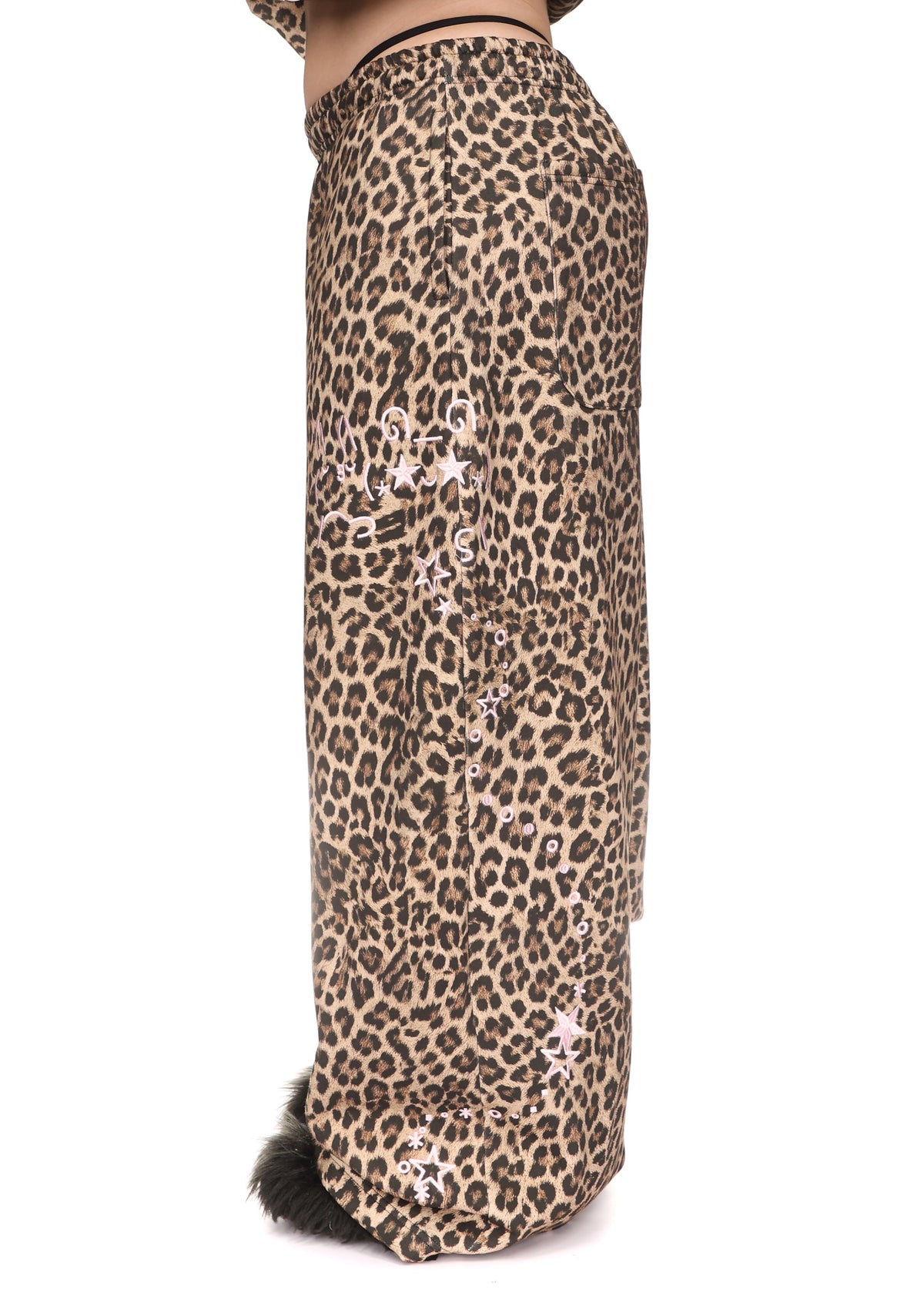 MALFUNCTION EMBROIDERED OVERSIZED SWEATPANTS LEOPARD