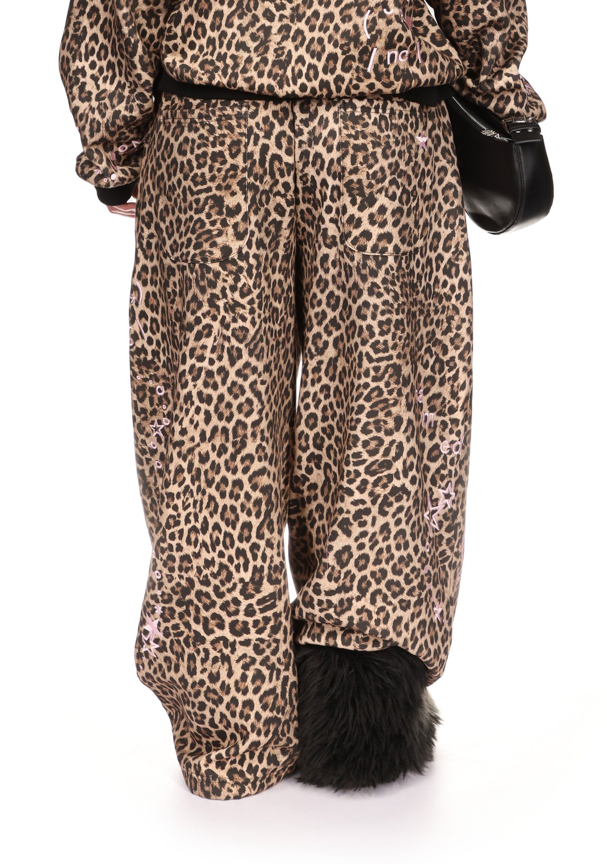 MALFUNCTION EMBROIDERED OVERSIZED SWEATPANTS LEOPARD