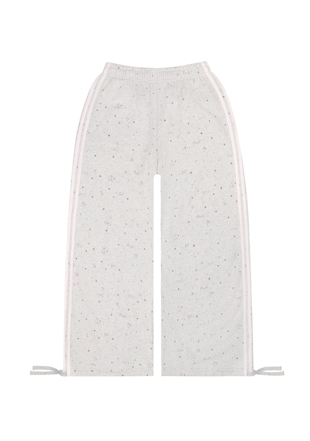 MALFUNCTION SPORTY APPLIQUÉ OVERSIZED SWEATPANTS GREY MARL