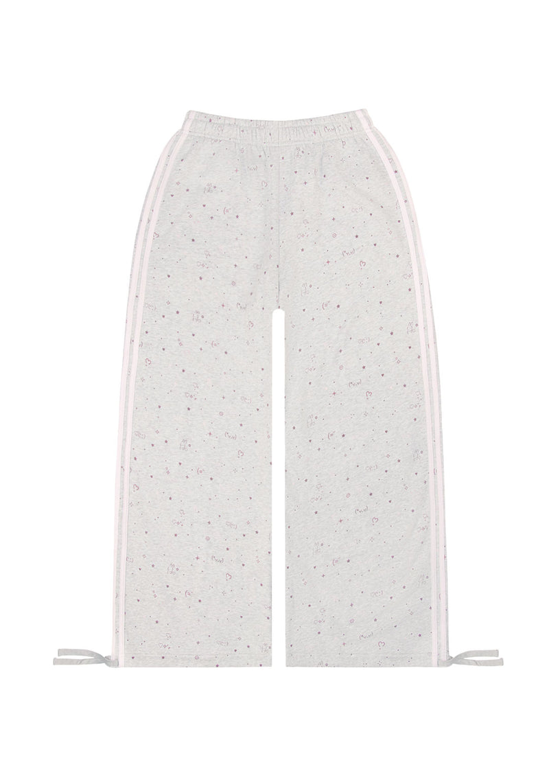 MALFUNCTION SPORTY APPLIQUÉ OVERSIZED SWEATPANTS GREY MARL
