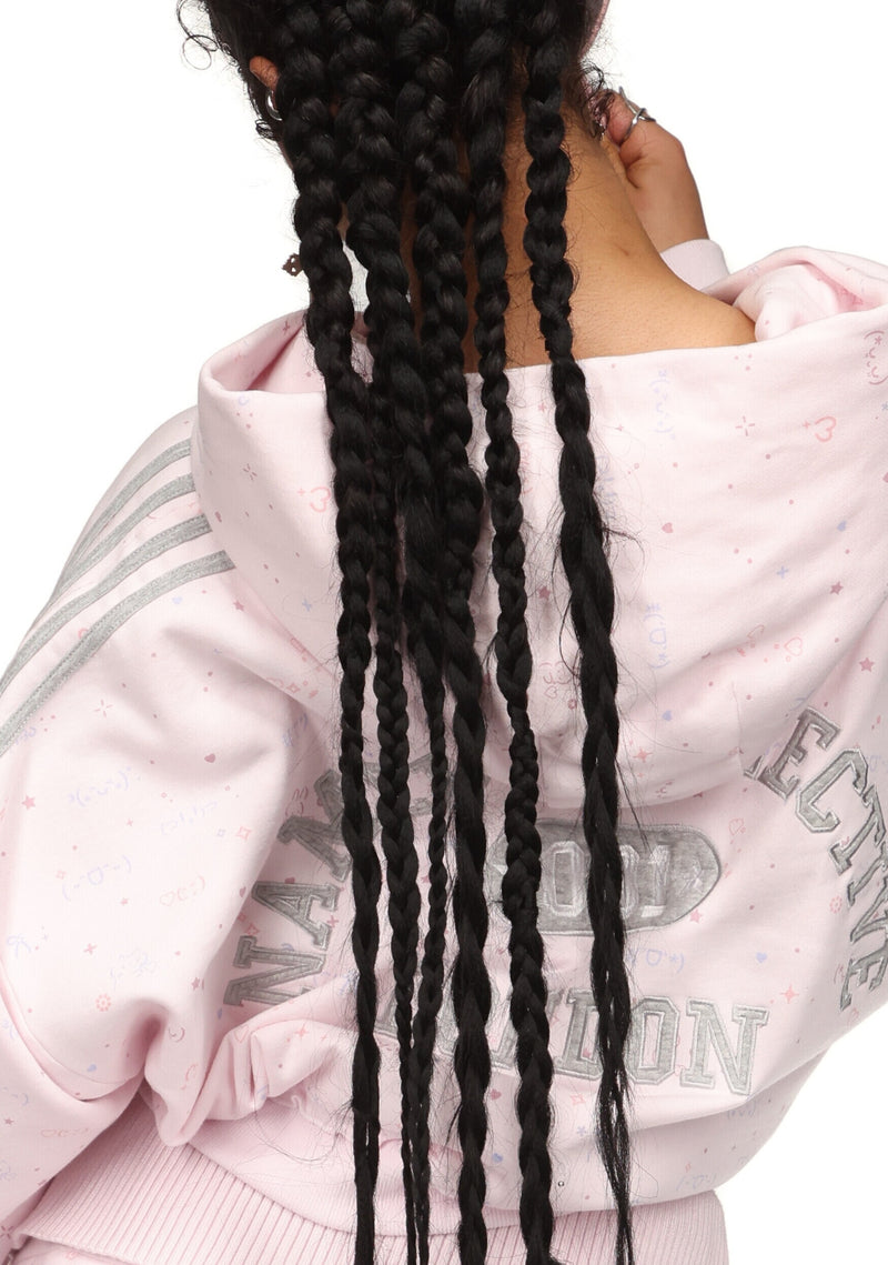 MALFUNCTION SPORTY CROP ZIP HOODIE BABY PINK